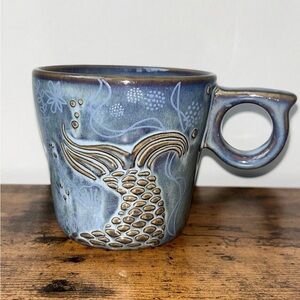 STARBUCKS 2014 Siren MERMAID Tail Blue Ceramic Anniversary Coffee Cup Mug RARE